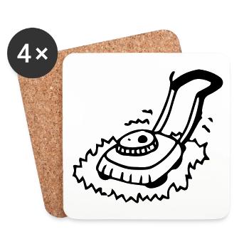 Lawn mower gardening dad superdad - Coasters (set of 4) - white - Front