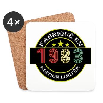 Fabriqué en 1983 Edition limitée - Dessous de verre (lot de 4) - blanc - Devant