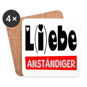 lebe anständiger II - Untersetzer (4er-Set) - Weiß - Vorne