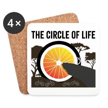 The circle of life - Radfahren als Lebensmotto - Untersetzer (4er-Set) - Weiß - Vorne
