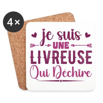 I'm a delivery girl who rocks - Coasters (set of 4) - white - Front