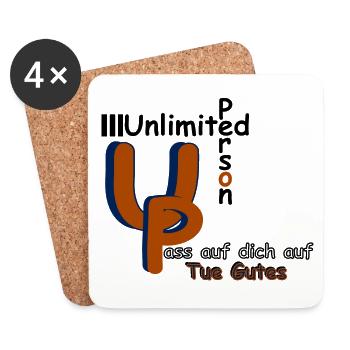 Pass auf dich auf Tue Gutes - Untersetzer (4er-Set) - Weiß - Vorne