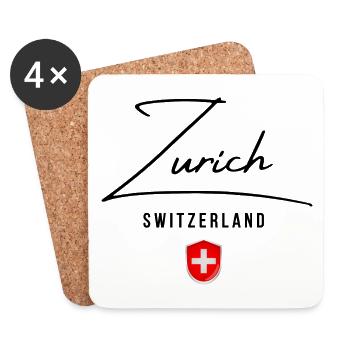 I Love Zurich, Zurich Switzerland - Coasters (set of 4) - white - Front