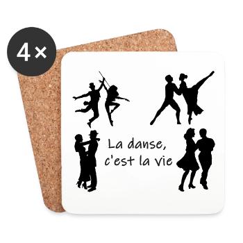 La danse c'est la vie - Quatre couples de danseurs - Dessous de verre (lot de 4) - blanc - Devant