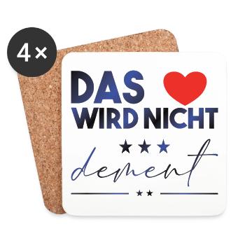 Das Herz wird nicht dement - Danke an Pflegekräfte - Untersetzer (4er-Set) - Weiß - Vorne