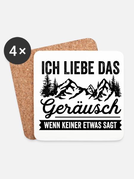 Wandern Ich Liebe Das Geräusch Wenn Keiner Etwas S - Untersetzer (4er-Set) - Weiß