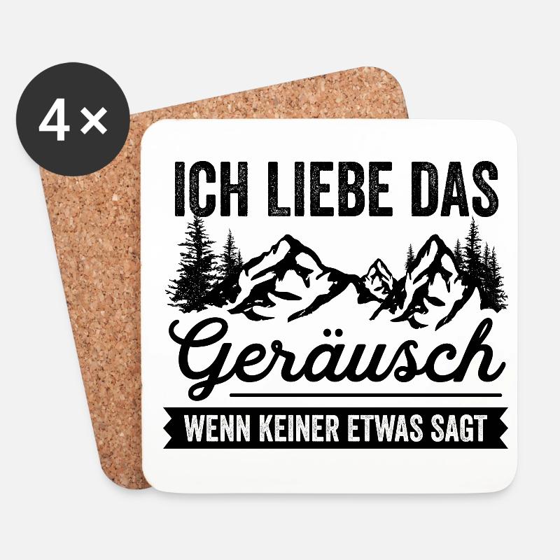 Wandern Ich Liebe Das Geräusch Wenn Keiner Etwas S - Untersetzer (4er-Set) - Weiß