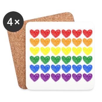 Equality Gay Pride Lgbtq Rainbow Transgender Bisex - Untersetzer (4er-Set) - Weiß - Vorne