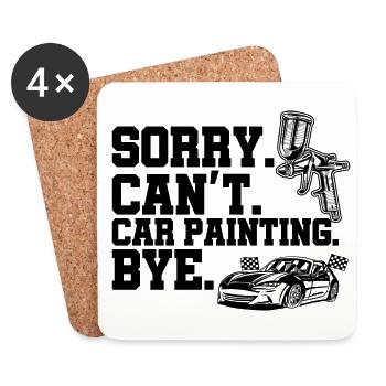 Sorry Can't Car Painting Bye Artisti Brush Artwork - Untersetzer (4er-Set) - Weiß - Vorne