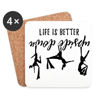 Life Is Better Upside Down Acrobatics Acrobat Gymn - Untersetzer (4er-Set) - Weiß - Vorne