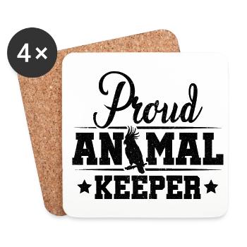 Proud Animal Keeper Animal Lover Zoo Keeper Zoolog - Untersetzer (4er-Set) - Weiß - Vorne