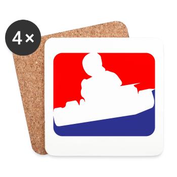 Kart Go-Kart Racing | Les couleurs peuvent être changées - Dessous de verre (lot de 4) - blanc - Devant