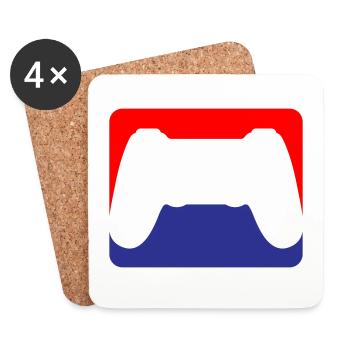 Gaming Gamepad Logo | Farben änderbar - Untersetzer (4er-Set) - Weiß - Vorne