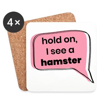 Hold On I See A Hamster Animal Lover Pet Owner Rod - Untersetzer (4er-Set) - Weiß - Vorne