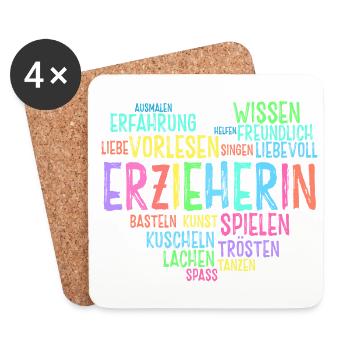 Retro Grafik Kindertagesstätte Babysitter Kindergä - Untersetzer (4er-Set) - Weiß - Vorne