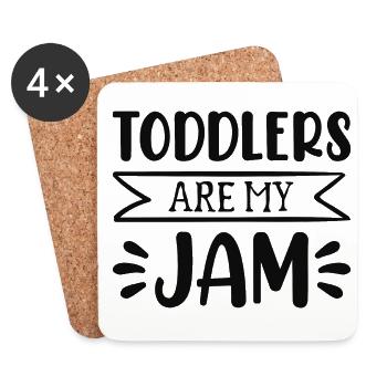 Toddlers Are My Jam Daycare Provider Babysitting T - Untersetzer (4er-Set) - Weiß - Vorne