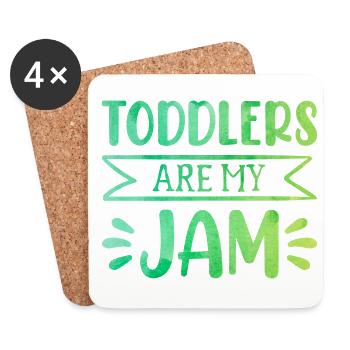Toddlers Are My Jam Daycare Provider Babysitting T - Untersetzer (4er-Set) - Weiß - Vorne