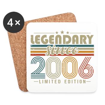 Legendary Since 2006 Vintage Birthday Gift - Coasters (set of 4) - white - Front