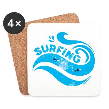 Surf - Dessous de verre (lot de 4) - blanc - Devant