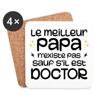 Den besten Vater gibt es nur, wenn er Arzt ist - Untersetzer (4er-Set) - Weiß - Vorne