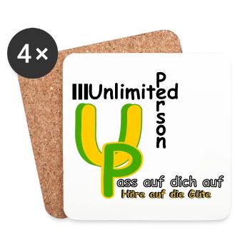 Pass auf dich auf höre auf die Güte - Untersetzer (4er-Set) - Weiß - Vorne