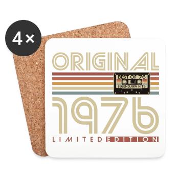 Original 1976 Vintage Vintage Birthday Retro - Coasters (set of 4) - white - Front