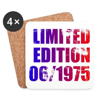 50th Birthday Limited Edition 06/1975 - Coasters (set of 4) - white - Front