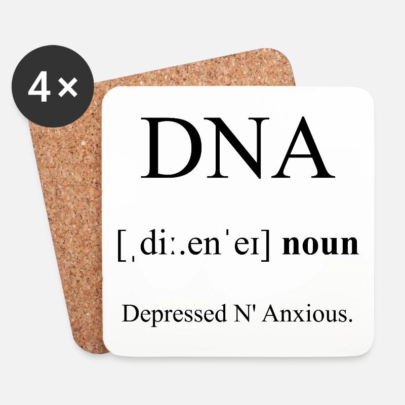 DNA Definition Dictionary - Untersetzer (4er-Set) - Weiß