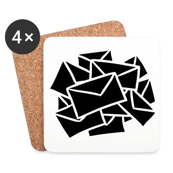 Briefe Nachrichten Post Posteingang message mail - Untersetzer (4er-Set) - Weiß - Vorne