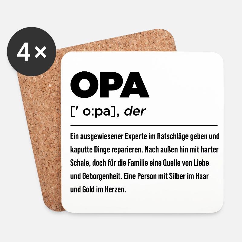 Großvater Opa Definition Ein Ausgewiesener Experte - Untersetzer (4er-Set) - Weiß