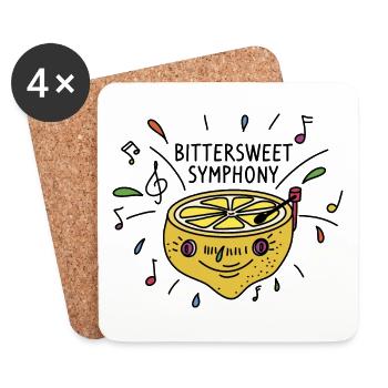 Lemon / Music / Turntable / DJ / Sheet Music - Coasters (set of 4) - white - Front