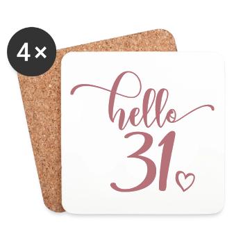 Hello 31 - Cute 31st Birthday Gift For Women - Coasters (set of 4) - white - Front