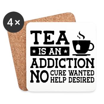 Tea Is An Addiction No Cure Wanted Help Desired Te - Untersetzer (4er-Set) - Weiß - Vorne