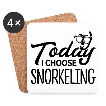Today I Choose Diver Diving Scuba Diver Apnoe Snor - Untersetzer (4er-Set) - Weiß - Vorne