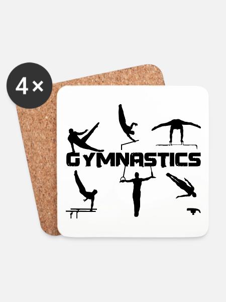 Männer Turnen, Turner - Men's Gymnastics - Untersetzer (4er-Set) - Weiß