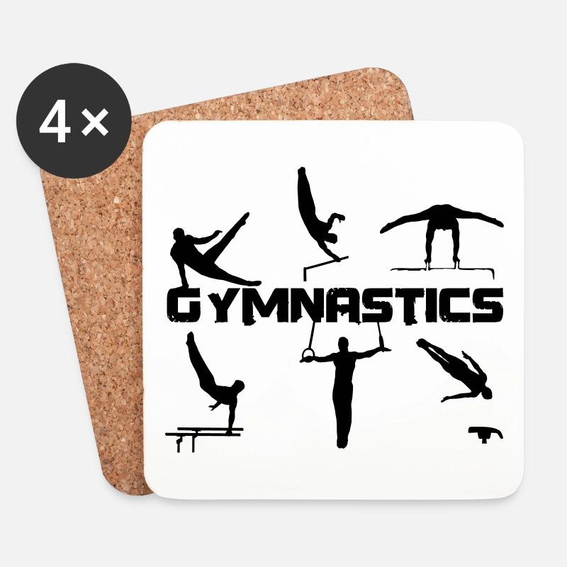 Männer Turnen, Turner - Men's Gymnastics - Untersetzer (4er-Set) - Weiß