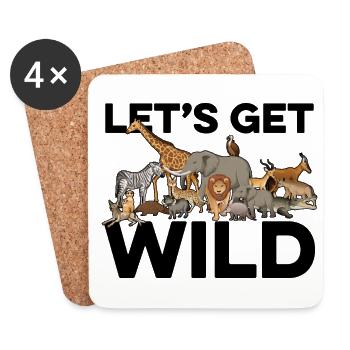Let's Get Wild Animal Lover Animal Keeper Zoo Keep - Untersetzer (4er-Set) - Weiß - Vorne