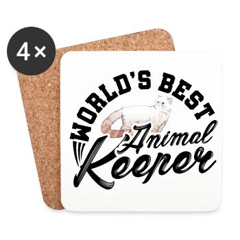 Worl's Best Animal Keeper Animal Lover Zookeeper Z - Untersetzer (4er-Set) - Weiß - Vorne