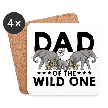 Dad Of The Wild Animal Lover Animal Keeper Zoologi - Untersetzer (4er-Set) - Weiß - Vorne