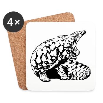 Cool Pangolin Sketch Graphic Wildlife Creature - Dessous de verre (lot de 4) - blanc - Devant