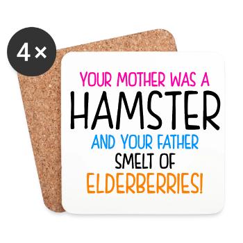 Your Mother Was A Hamster And Your Father Hamster - Untersetzer (4er-Set) - Weiß - Vorne