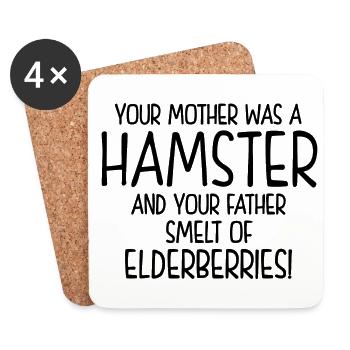 Your Mother Was A Hamster And Your Father Hamster - Untersetzer (4er-Set) - Weiß - Vorne