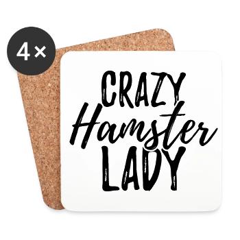 Crazy Hamster Lady Hamster Pet Animal Lover Hamste - Untersetzer (4er-Set) - Weiß - Vorne