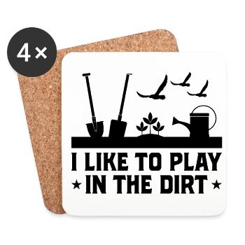 I Like To Play In The Dirt Gardening Gardener Gard - Untersetzer (4er-Set) - Weiß - Vorne