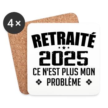 Humor Geschenk Rentner 2025 - Rentner im Jahr 2025 - Untersetzer (4er-Set) - Weiß - Vorne