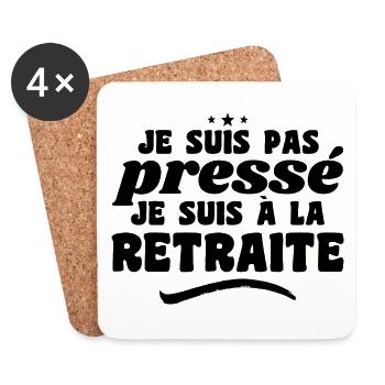 Ich habe es nicht eilig, ich bin im Ruhestand - Untersetzer (4er-Set) - Weiß - Vorne