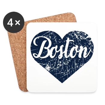 Boston Herz - Untersetzer (4er-Set) - Weiß - Vorne