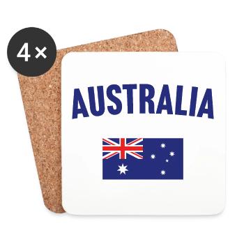 Drapeau de l’Australie - Dessous de verre (lot de 4) - blanc - Devant