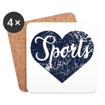 Sports Heart - Coasters (set of 4) - white - Front