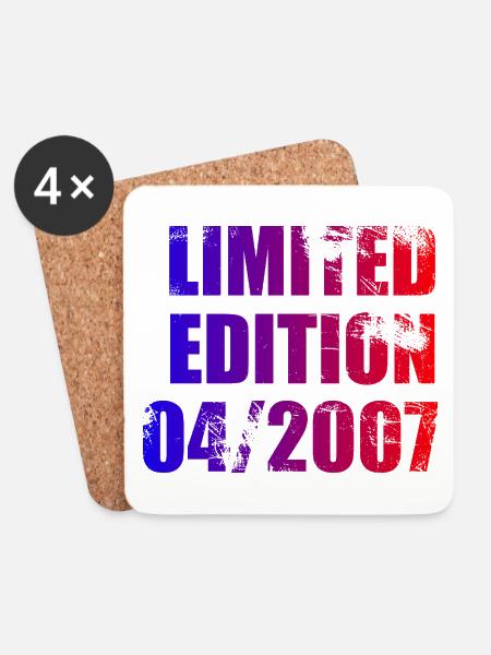 18. Geburtstag Limited Edition 04/2007 - Untersetzer (4er-Set) - Weiß